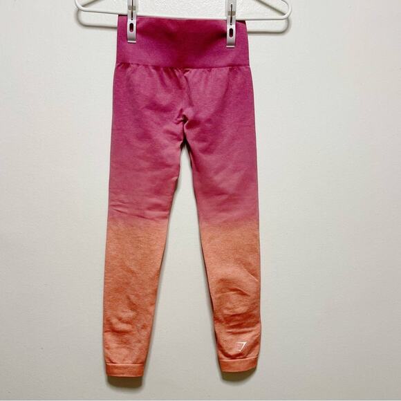 Gymshark Adapt Ombre Seamless Pink Orange Leggings - Picture 8 of 9